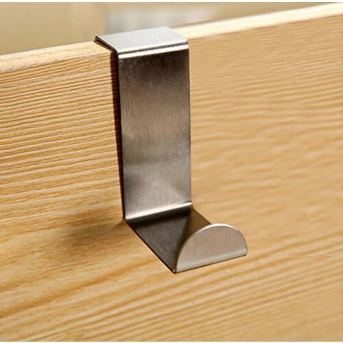 1PC Door Hook Stainless Kitchen Cabinet Clothes Hanger Kitchen Dishcloth Bathroom Tea Towel Grip Holder Hanger Door Hook