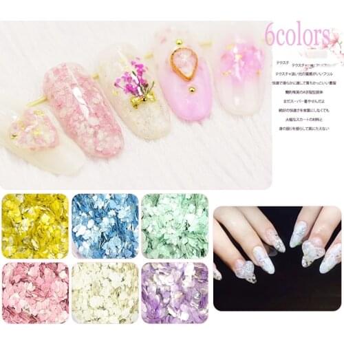 #13 6colors Marshmallow Cotton Candy Marble Stone Glitter Nail Powder Dust Sequins Manicure Nail Art 3D Decorations for Nail Gel