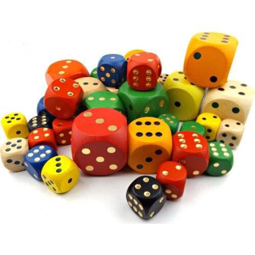 6 Colors /Pack Wooden Baby Kids Fun Party Dices Funny Children Cute Colorful Classic Magic Tricks Toys