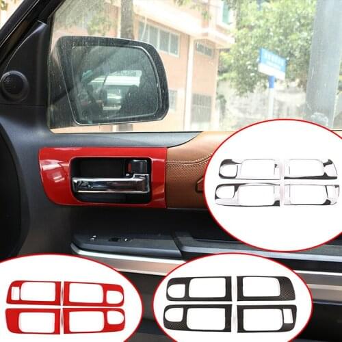 4 Pcs ABS Car Inner Door Handle Cover Door Bowl Frame Decoration Trim Sticker Auto parts for Toyota Tundra 2014-2021