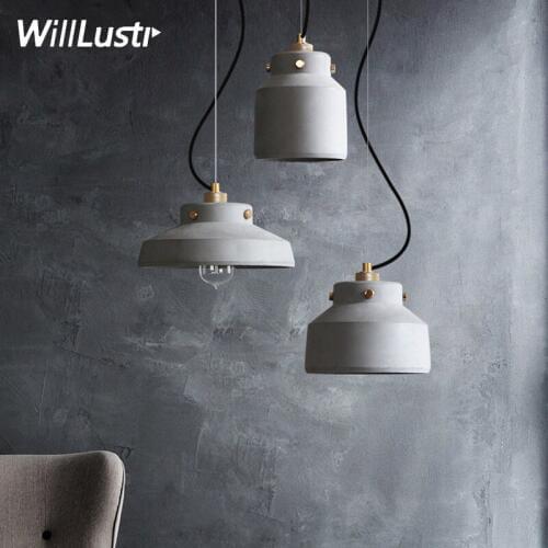 Handmade concrete pendant lamp cement suspension light industrial loft home bedroom hotel dinning room restaurant hanging light