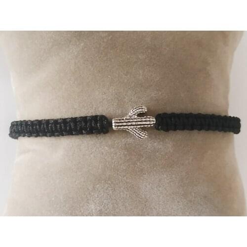 Cactus Macrame Hand Knit Rope Bracelet in Different Colors And Adjustable Size