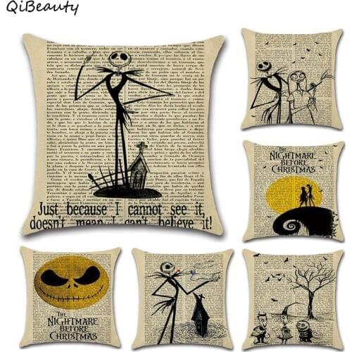 Newspaper cartoon pillow cover cushion cover 45*45cm Cushion Cover Linen Throw Pillow Car Home Decorative Pillowcase