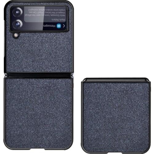 Z Flip 3 Funda Case for Samsung Galaxy Z Flip 3 Fabric Sea Sand Pattern Shock proof Protection Mobile Phone Case Cover Z Flip 3