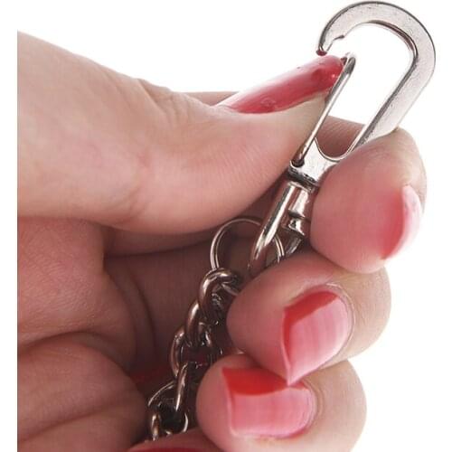 Mens HipHop clothes accessories Chain Rock Punk Trousers Hipster Pant 38cm Long Metal Wallet BeltJean Silver Ring Clip Keyring