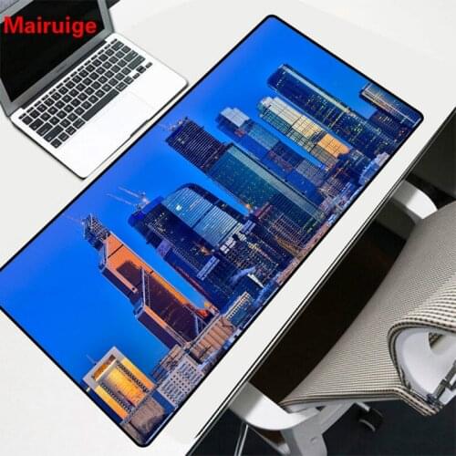 Mairuige Gaming Mouse Pad Blue Sky City Computer Notebook Cool Mousepad Desk Pad Non-slip Gaming Accessories Desk Mat 90x40