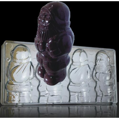 DIY TOOL Santa Claus ChristmasPapai Noel Shaped 3D Hard Polycarbonate Chocolate Mould New Latest Bakeware Candy Mold Jelly Mold