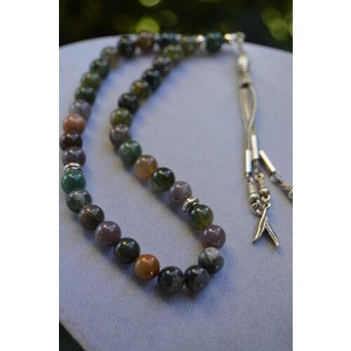 Islamic 33 Prayer Beads Muslim Rosary Beads For Men Prayer Bracelet For Men Accessory Indian Agate Natural Stone Handmade