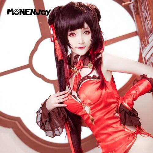 Monenjoy Date A Live Tokisaki Kurumi Cosplay Wig Nightmare Anime Spring Festival Cheongsam Cos Hair