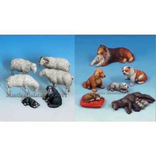 1/35 Scale Miniatures Animal Poultry and Puppy Sand Table Model of the Scene Unpainted Resin Model Kit Figure Free Shipping