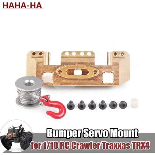 Metal Front Bumper Mount Servo Stand 25T Steering Gear Servo Winch Wheel for 1/10 RC Crawler Traxxas TRX-4 Upgrade Parts