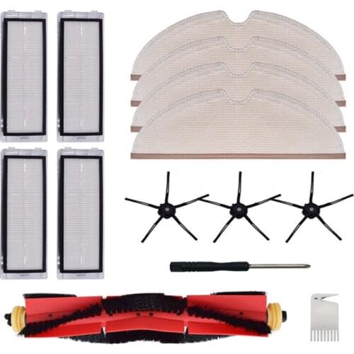 14Pcs Parts Kit for XiaoMi Roborock S50 S51 S55 S6 S6 Pure Vacuum Cleaner Washable HEPA Filter Main Brush Side Brush