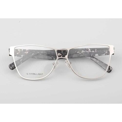 YOUTOP New Arrival Womens Myopia Anti-blue Ray Frame Mens Fashion Square Eyeglasses Striped Stainless Steel Eyewear 7076