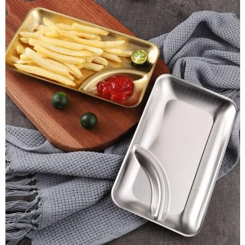 304 Stainless Steel Dining Plate Nordic Style Dessert Plate Nut Fruit Cake Tray Snack Kitchen Plate Western Steak Kitchen Plate