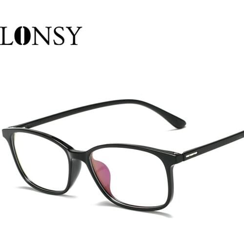 LONSY Anti Blue Light TR90 Super Light Glasses Frame Men Women Retro Computer Protection Eyeglasses Optical Spectacle Frame