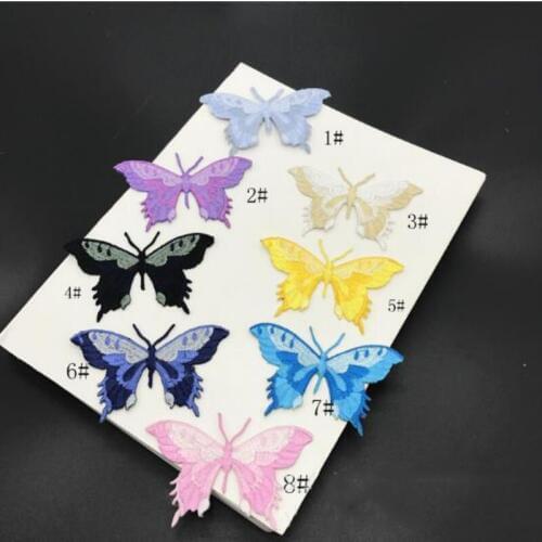 Wholesale 20pcs/lot 8*4.5CM Embroidered Sewing On Patch Iron-On Patch Stickers For Clothes Sewing Fabric Applique Supplies YH06