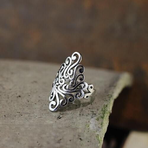 Original Design Popular Large Flower Finger Ring Simple Rings for Women Wedding Engagement Jewelry Gifts