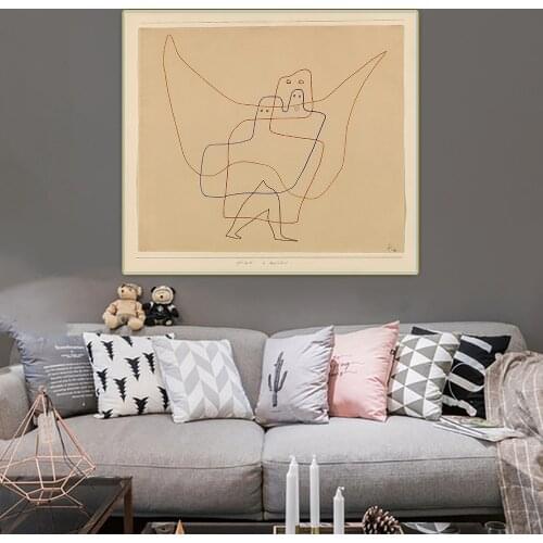 Paul Klee《In Angels Care》Canvas Oil Painting Aesthetic Artwork Picture Wall Hanging Decor Home Living Room Decoration