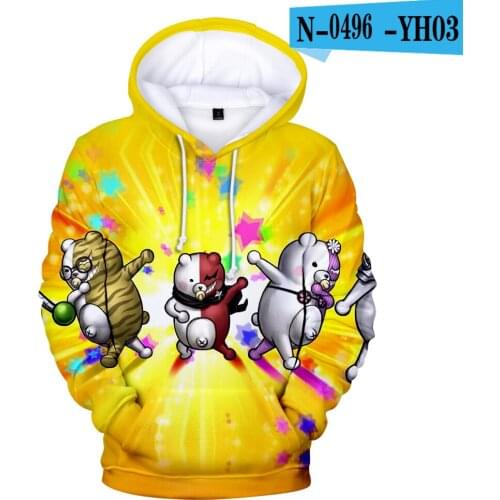 2021 Flash Sale Monokuma 3D Men Hoodies Sweatshirts Women Monokuma Sportswear Boys/girls Spring Autumn Jackets Comfortable Tops