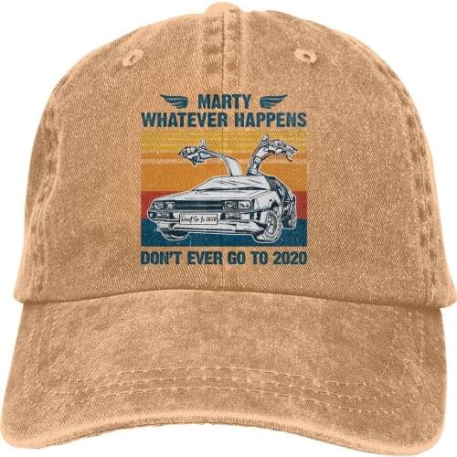 Adjustable Solid Color Baseball Cap Vintage Retro Washed Cotton Marty Whatever Happens Don't Go To 2020 Sports Woman Hat