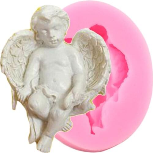 Sleeping Angel Silicone Mold Baby Birthday Cupcake Topper Fondant Molds Chocolate Cake Decorating Tools Candy Polymer Clay Mould