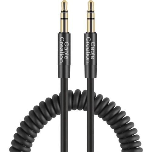 1-4 FT Coiled 3.5mm Audio Cable, 3.5mm Aux Cable Compatible with Phones,for Samsung and Other 3.5mm DC Plug Port Device