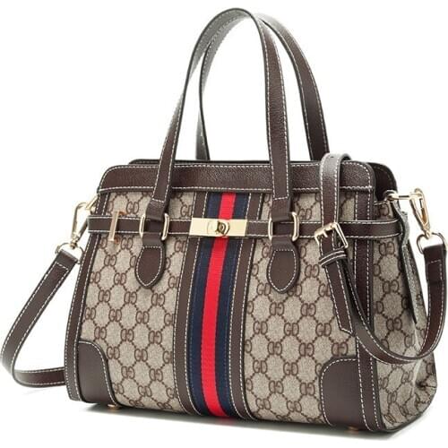 Women Tote Bags Fashion Old Flower Series French Crossbody Bags Portable European and American Retro Printed PU Shoulder Bag