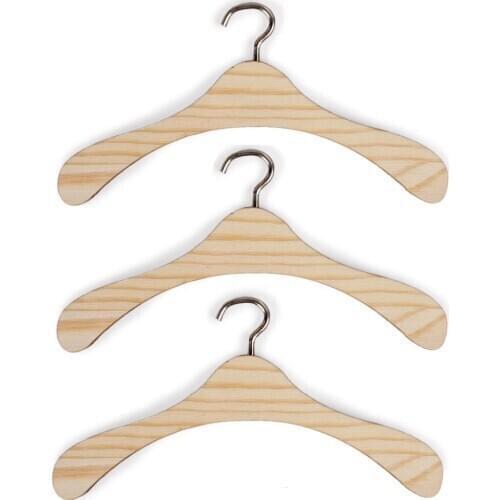 [wamami] 235# 3 Pcs Wood Hanger/Clothes/Dress Rack For 1/3 BJD SD AOD DOD Dollife