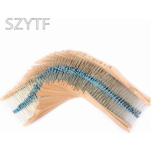 1/6W 1/8W five-color ring 1% 10 ohm-1M metal film resistor package 30kinds*20pcs=600pcs