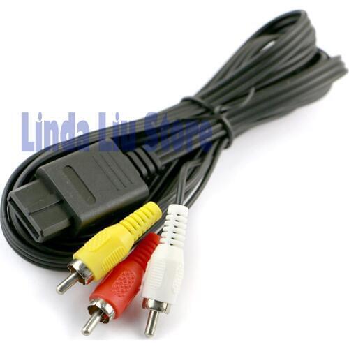1.8M 6ft RCA AV Video TV Cable Cord av cable for N64 Game Cube SFC N64 NGC AV 10pcs/lot