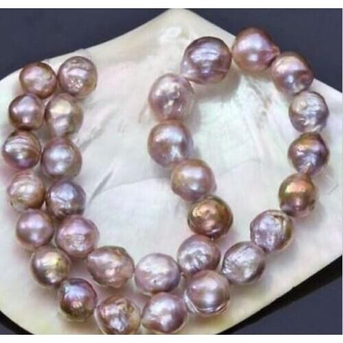 10-11mm natural south seas pink purple kasumi pearl necklace 18"