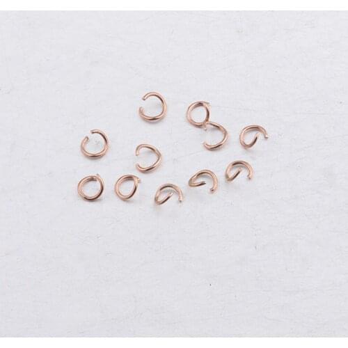 100Pcs / Lot Rose Gold 100% Stainless Steel 0.8*5mm Jump Ring Lobster Clasp DIY Necklace Jewelry