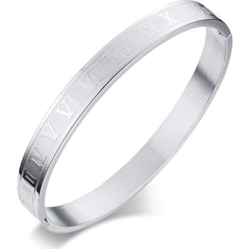 2021 European And American Style Fashion Stainless Steel Material Roman Numerals Simple And Personality Suitable For Men