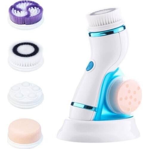 5 in 1 Face Cleansing Brush Deep Cleaning Pore Cleaner Skin Care Waterproof Facial Vibration Massage Brush