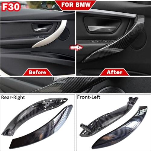 Car Accessories Carbon Fiber Inner Door Handle Panel Pull Trim Cover For BMW 3 series F30 F31 F32 F33 F34 F35 F36 F80 F82 F83