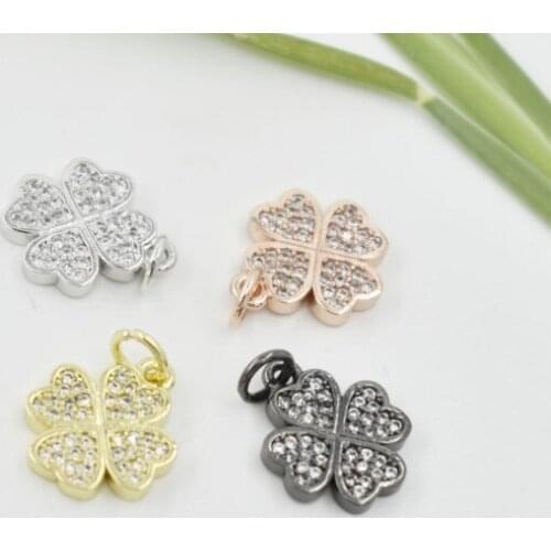 10mm star crystal micro pave cz zircon cubic zirconia beads copper Pendant making silver gold plated findings igh34