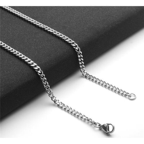 RONGQING 10pcs/lot 316L Stainless Steel Jewelry Findings for Men Women Braided Silver Tone Chain Christmas Gifts DIY 3MM