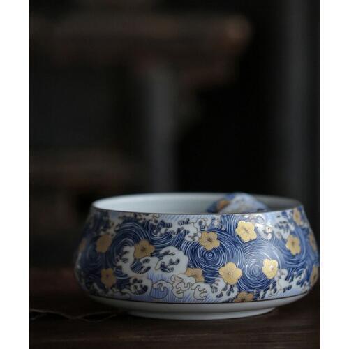 Color Enamel Tea Wash Bowls 1000ml Chinese Kung Fu Tea Set Tea Ceremony Accessories Water Container Free Shiping