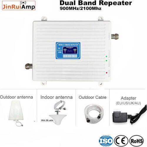High quality cellphone dual band 900 2100 signal repeater booster mobile phone 2g 3g cellular signal UMTS booster amplifier