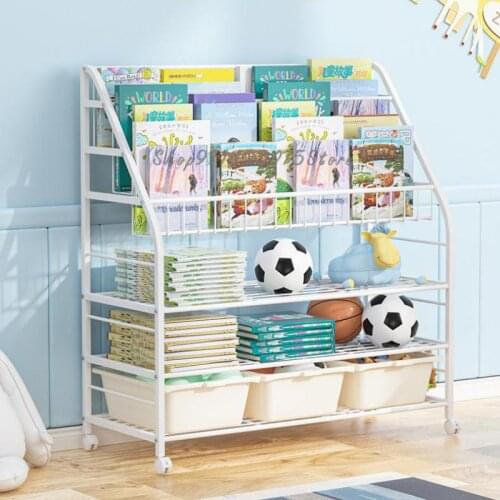 Childrens Bookshelf, Baby Picture Book Stand, Integrated Floor-to-ceiling Bedroom Storage Rack, Small Tidy Simple Shelf