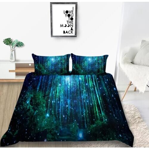 Thumbedding Bamboo Forest Bedding Set Firefly Fantasy Duvet Cover Queen King Twin Full Single Double Unique Design Bed Set