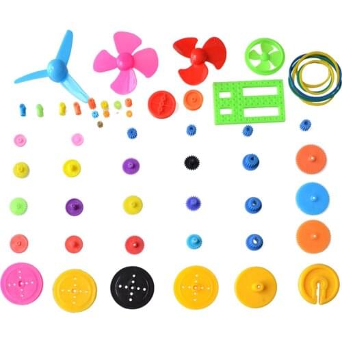 55pcs Colorful Mixed Plastic Gear Gearbox DIY Child Kid Toy Ship Car Boat Plane Robot Air Craft RC Model DIY Repair Toolkit