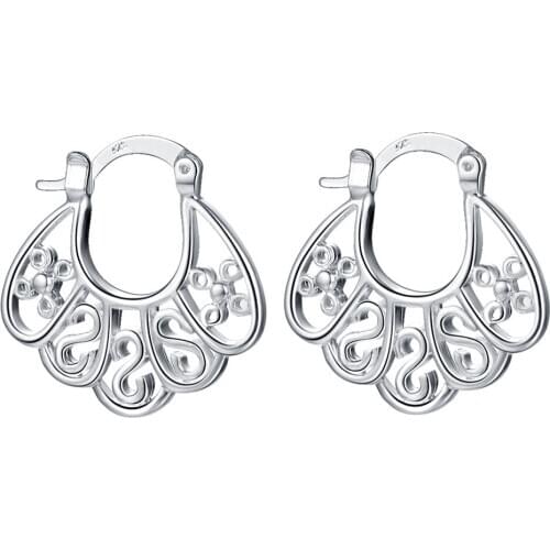 Beautiful flower high quality free shipping Silver Earrings for women fashion jewelry earrings /PIKBNIVO TJSUKVXT