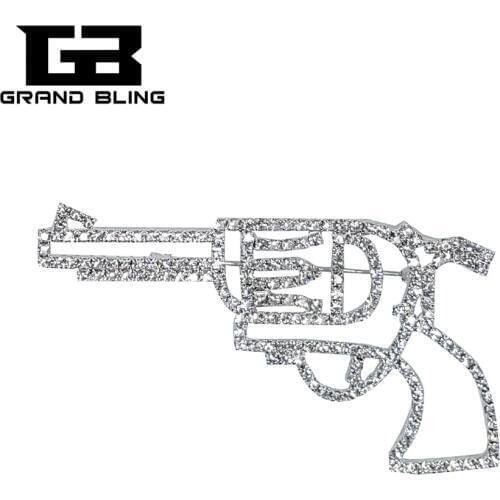 Cool Jewelry ! Blingbling Crystal Pistol Brooch Pin Gift