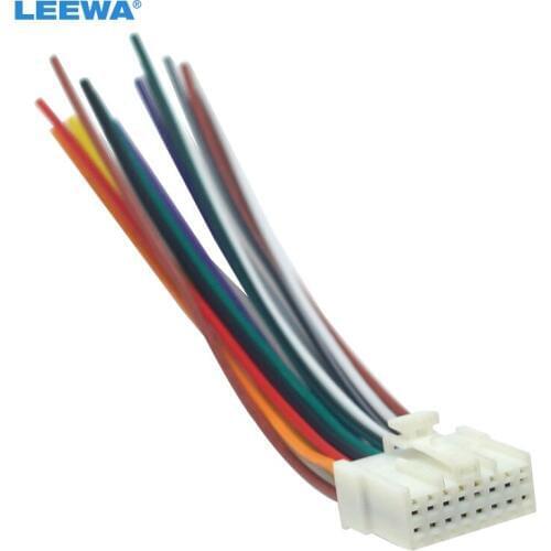 LEEWA 10pcs Car Stereo Radio 16Pin Wire Harness For Mitsubishi/Lancer/Ford Relevant Installing Audio Wiring Cable #CA5714