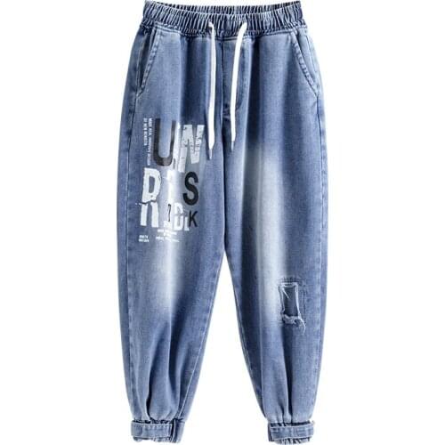 Mens Harajuku Patchwork Streetwear Graphic Print Hip Hop Jeans Novelties 2021 Casual Joggers Cargo Pants Clothes for Teenagers