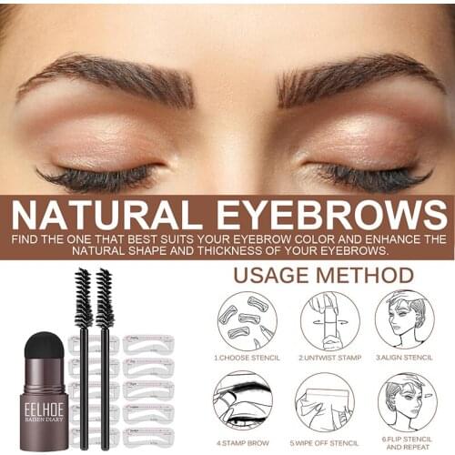 Eyebrow Stamp Shaping Kit Reusable Makeup Brow Powder Stencil Portable Waterproof Cosmetic Set MH88
