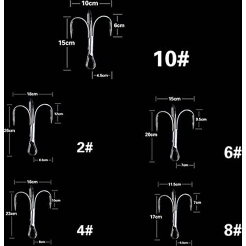Treble Fishing Hook Set Size # 2/4/6/8/10 High Carbon Steel Silver Black Brown For Carp Fishing Hooks Japan 50pcs/Box