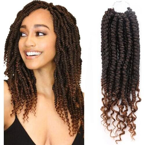 Amir Senegalese Spring Twist Crochet Braids Hair Kinky Curly ends Dreadlock Synthetic Hair Extension For Woman 12inch 12roots/PC