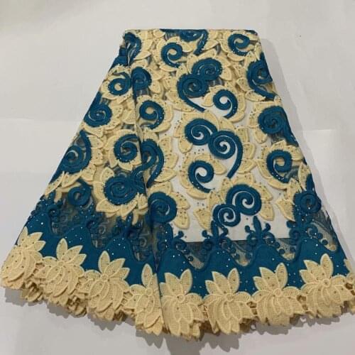 New arrival african lace fabric 2020 high quality lace latest nigerian embroidery net tulle lace with stones for wedding 5Y ZQ